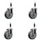 Service Caster 5'' Gray Poly Wheel Swivel 7/8'' Expanding Stem Caster Set, 4PK SCC-EX20S514-PPUB-78-4 - alternate 1